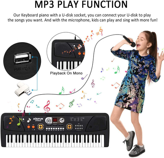 TWFRIC Upgrade Keyboard with microphone attachment for singing along
