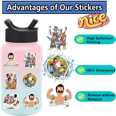 TWGOGOTIC Bob's Burgers sticker pack offers 50 unique designs for DIY projects.