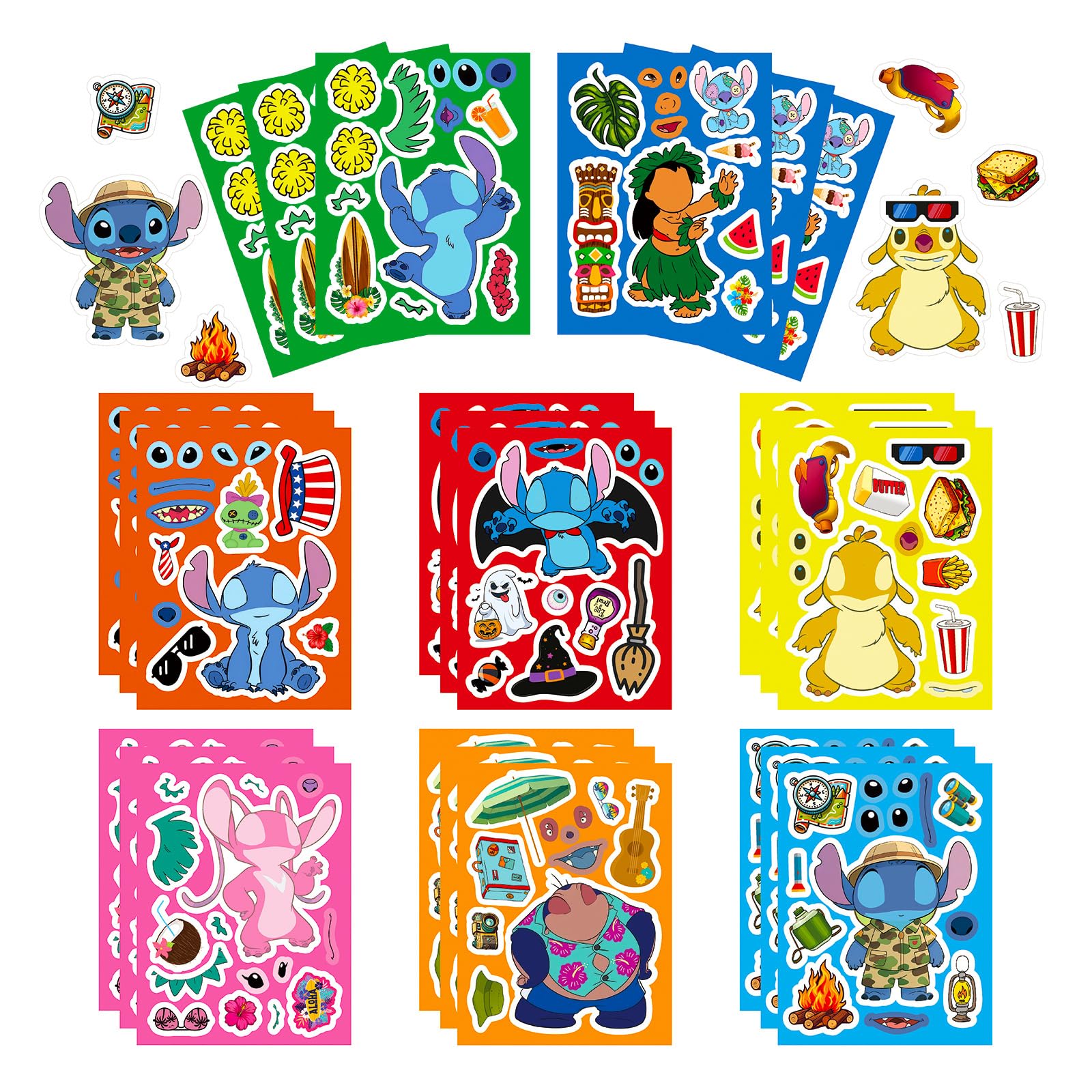 TWGOGOTIC make-a-face stickers with 8 characters for creative decorating.