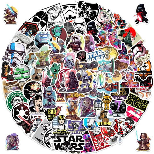 TWGOGOTIC Star Wars stickers pack 100pcs for creative decorating on laptops and bottles.