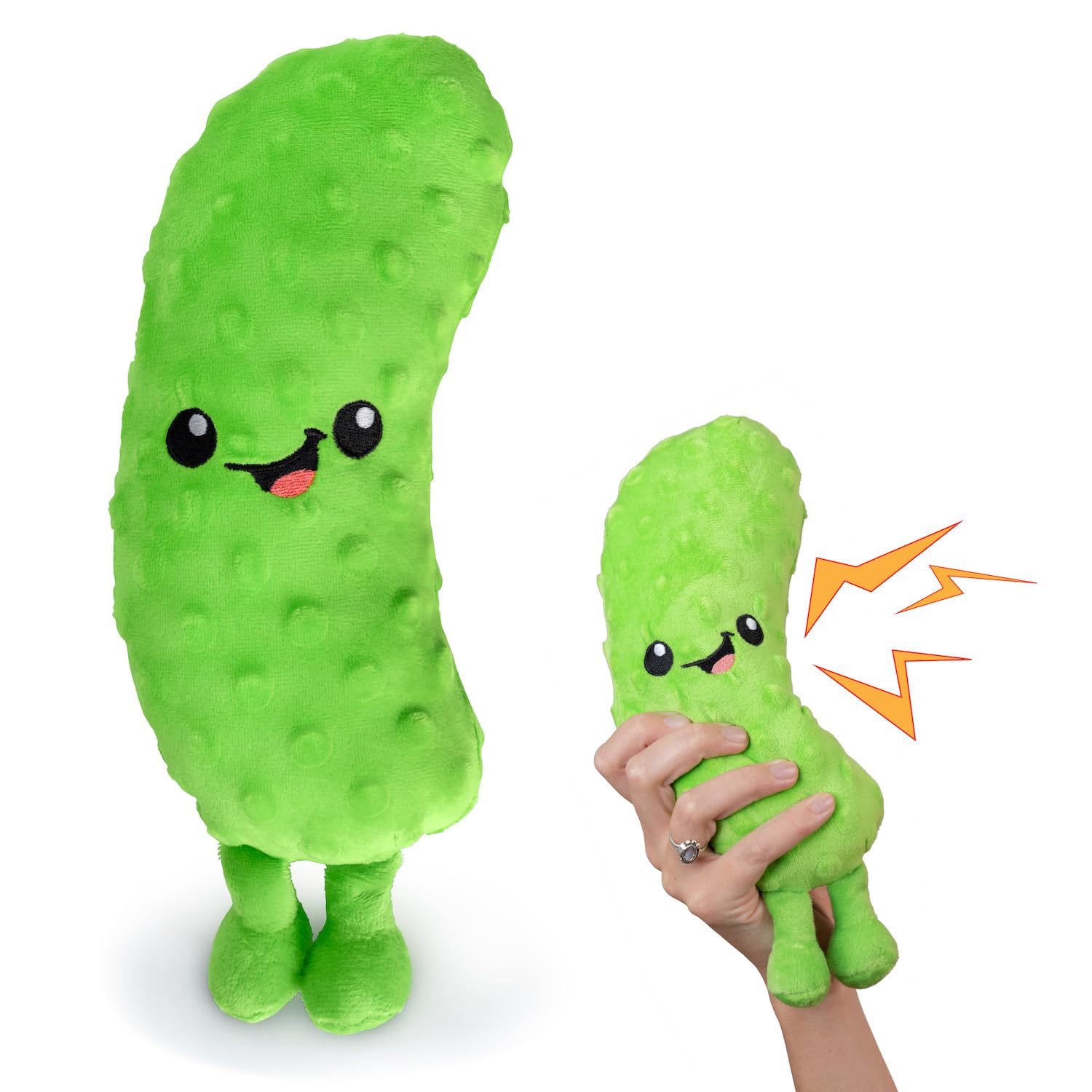 Twiddler Toys Yodeling Plush Pickle 11-inch gives instant amusement with loud, cheering yodels.