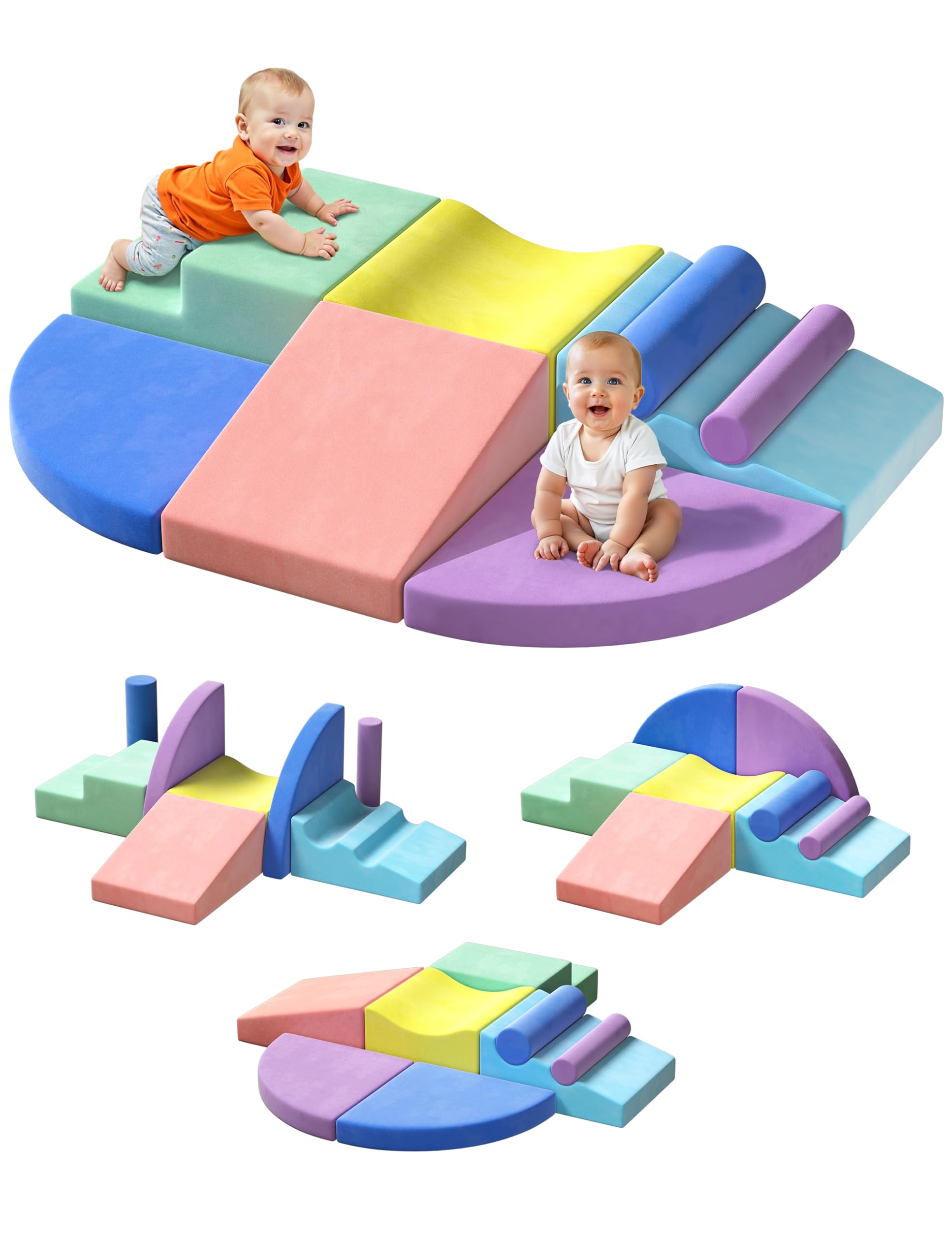 Twinkoo extra-large foam climbing blocks stacked safely for toddlers.