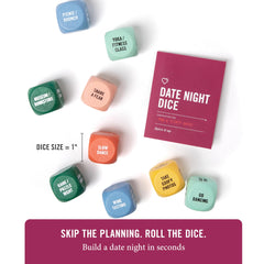 Two Tumbleweeds Date Night Dice color coding highlights categories for varied ideas
