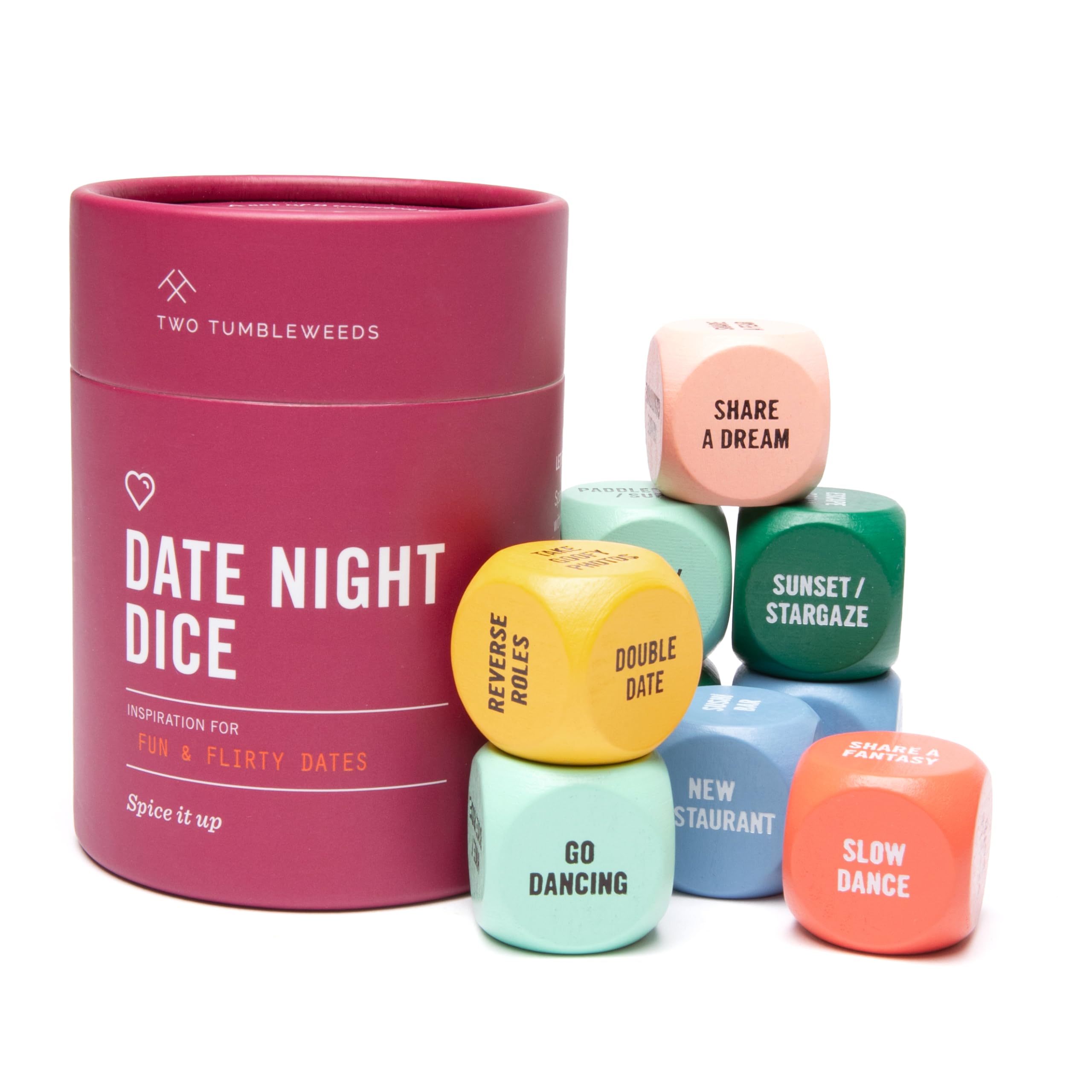 Two Tumbleweeds Date Night Dice pack shot ready for effortless date ideas