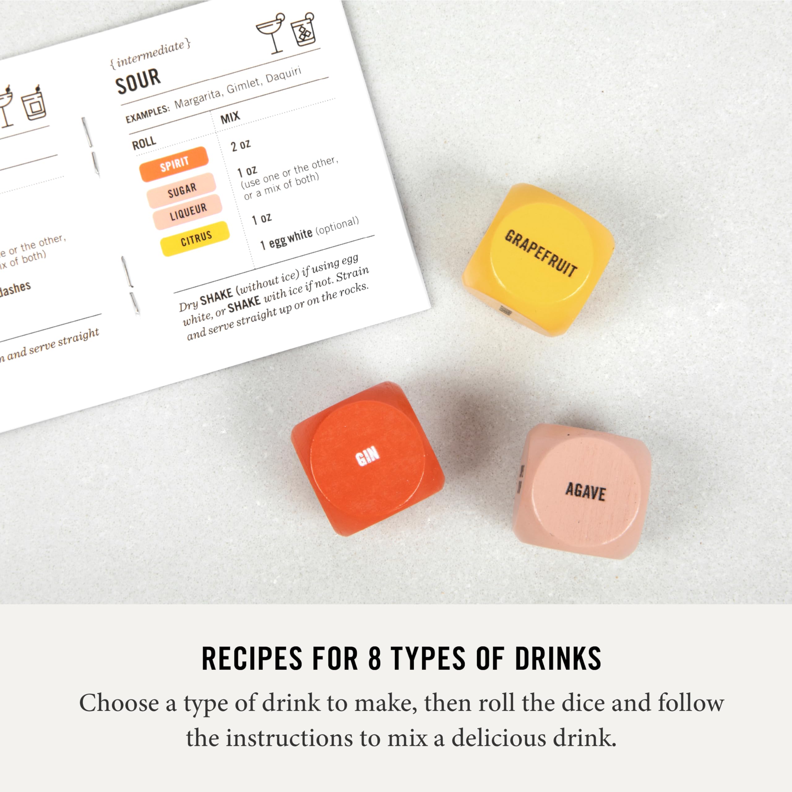 Two Tumbleweeds Mixology Dice sugar-face supports balanced sweetness planning.