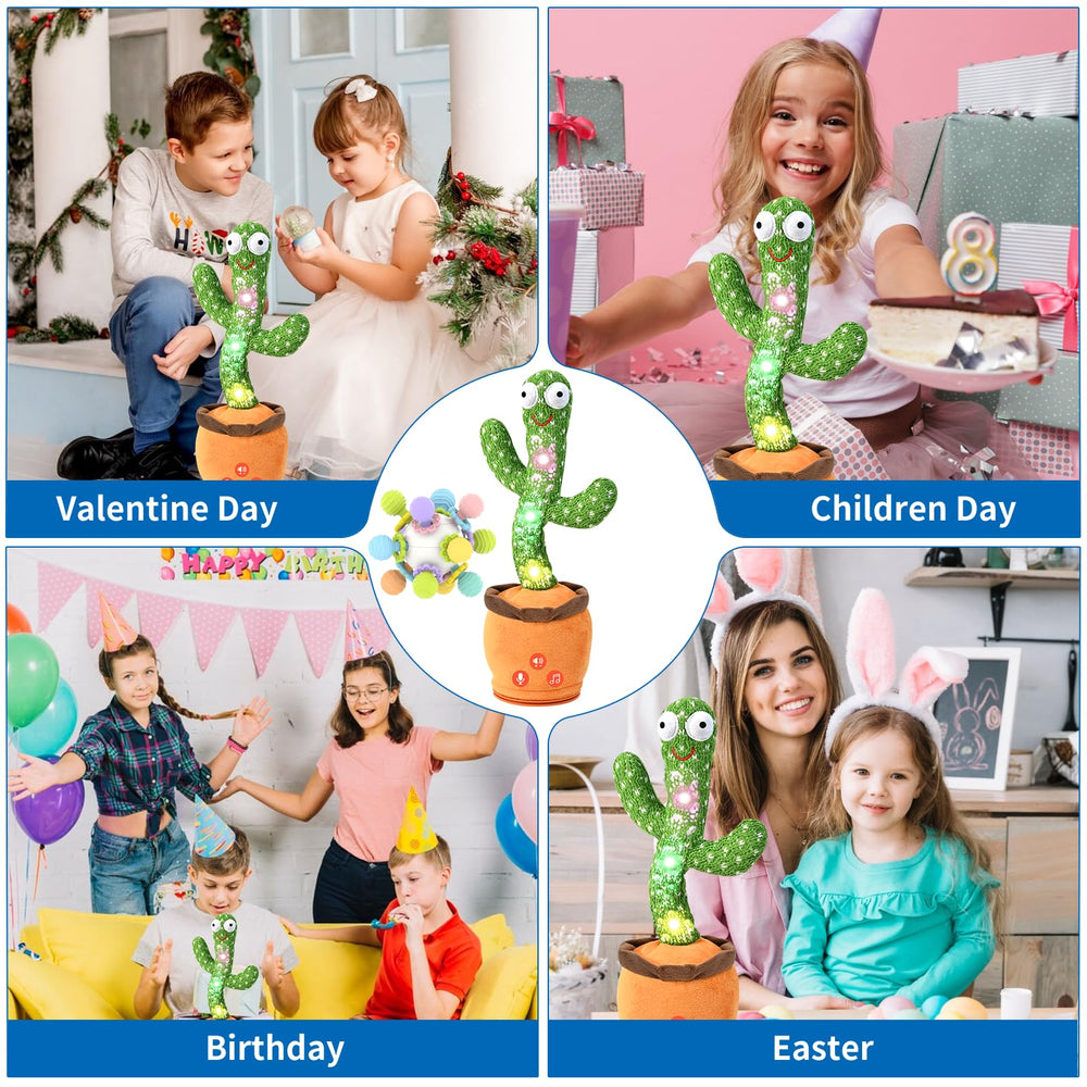 Tworiver cactus toy records and repeats voice for playful interaction