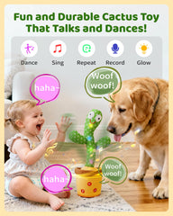 TWORIVER Dancing Talking Cactus in action dances with 120 songs for fun.
