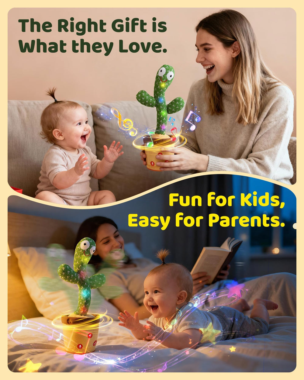 TWORIVER Dancing Talking Cactus safe plush fabric meets safety standards.
