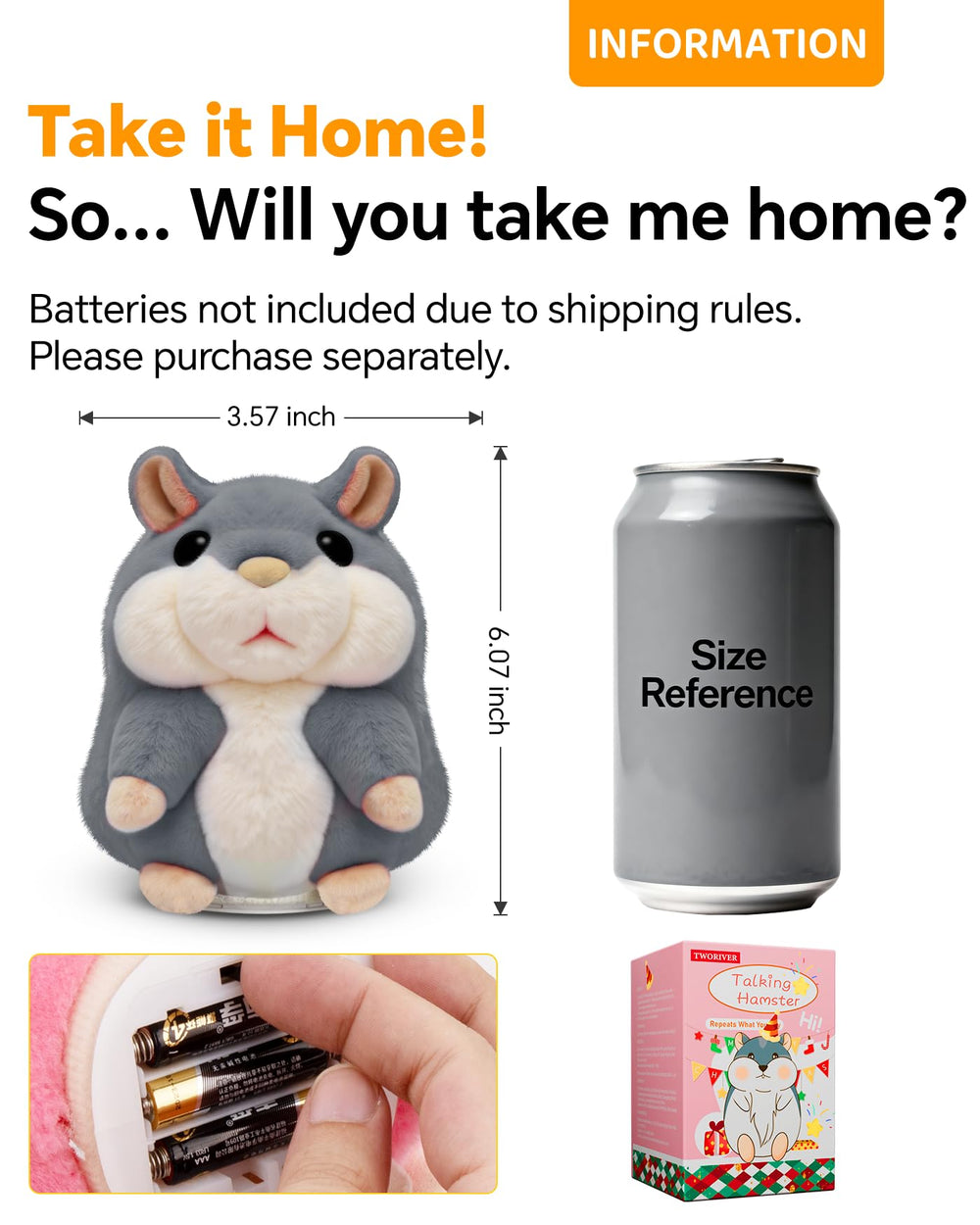 TWORIVER talking hamster features a braided belt for sturdy construction