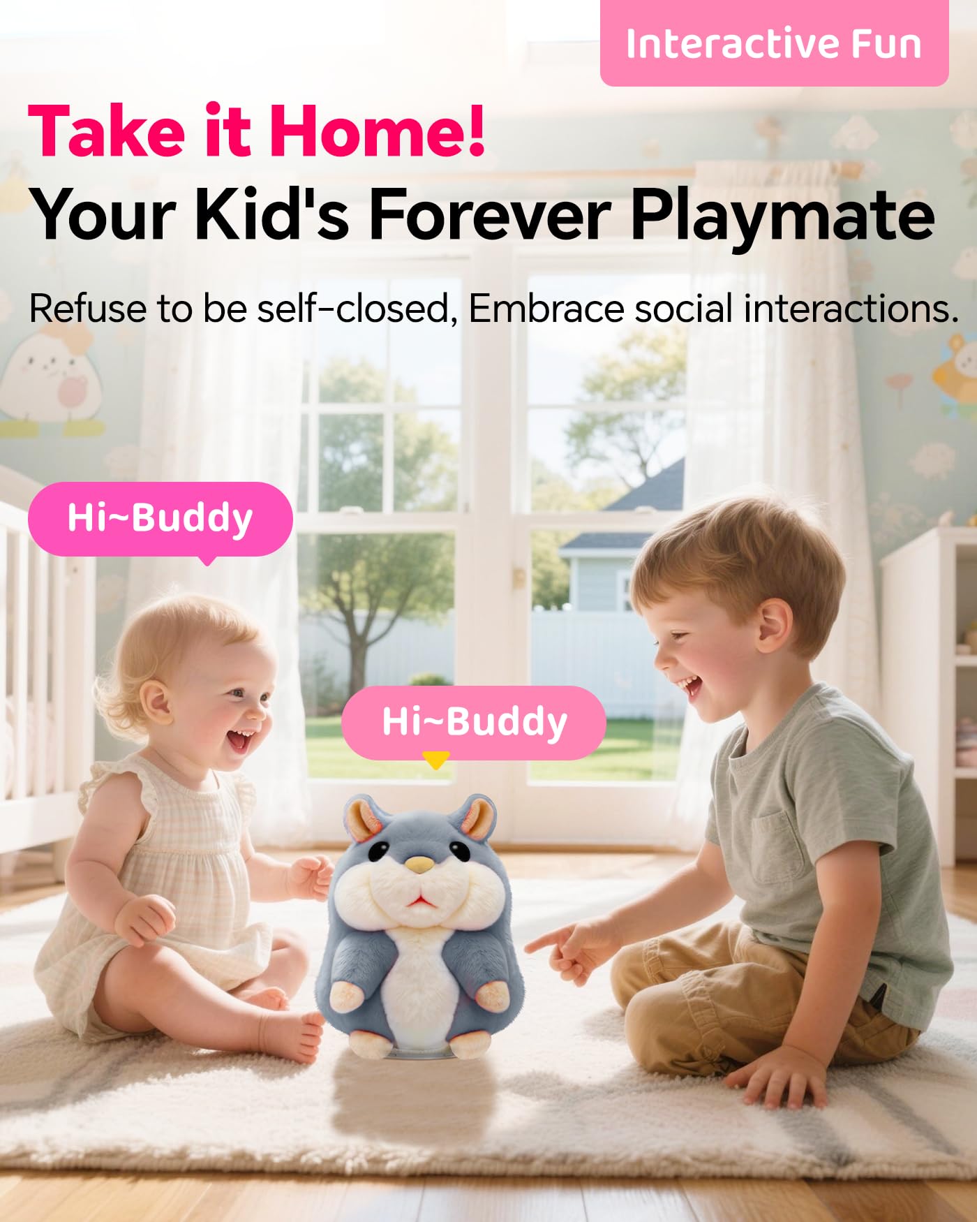 TWORIVER talking hamster imitates voices for imaginative role-play