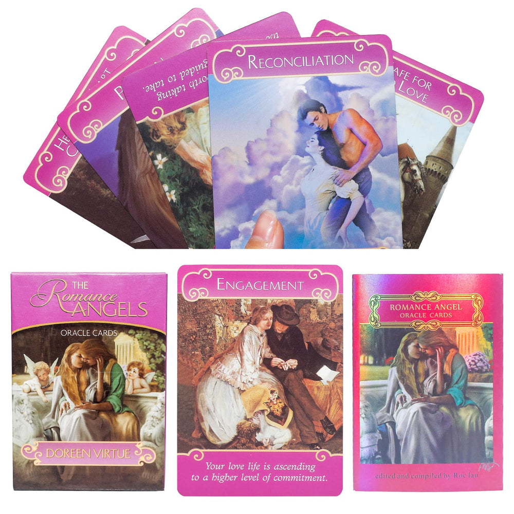 TWWDE AUG Romance Angels deck cover with elegant artwork for love guidance.