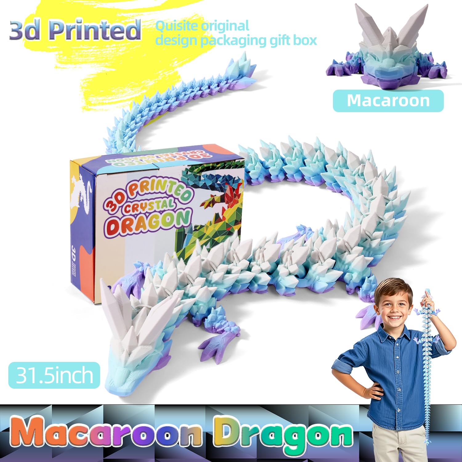 TXB3DOK articulated dragon with movable joints for lifelike posing