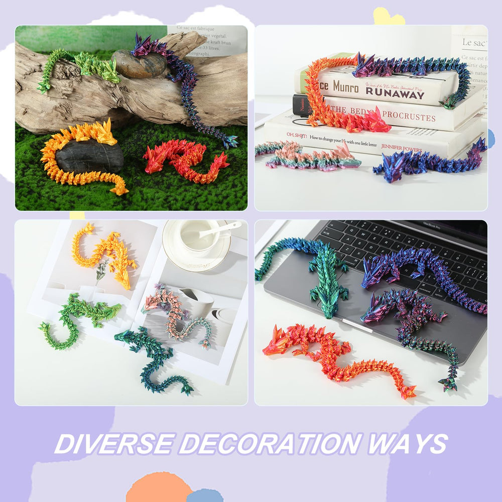 TXB3DOK crystal dragon 12inch figure offers tactile options for sensory play.
