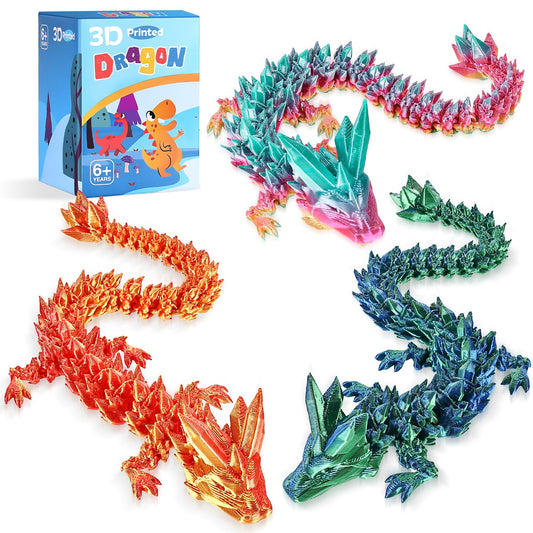 TXB3DOK crystal dragon front view in rainbow colors for a vibrant desk display.