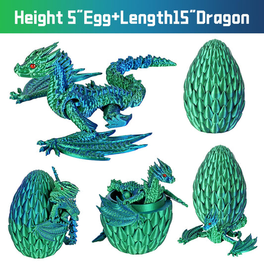 TXB3DOK flying dragon inside egg in dynamic pose for imaginative play.