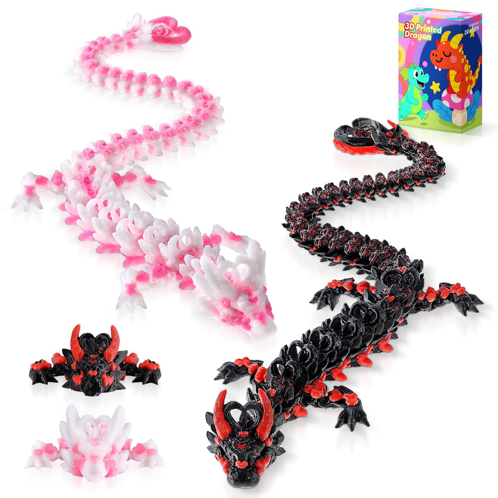 TXB3DOK Light Heart Dragon articulated design for calming tactile play