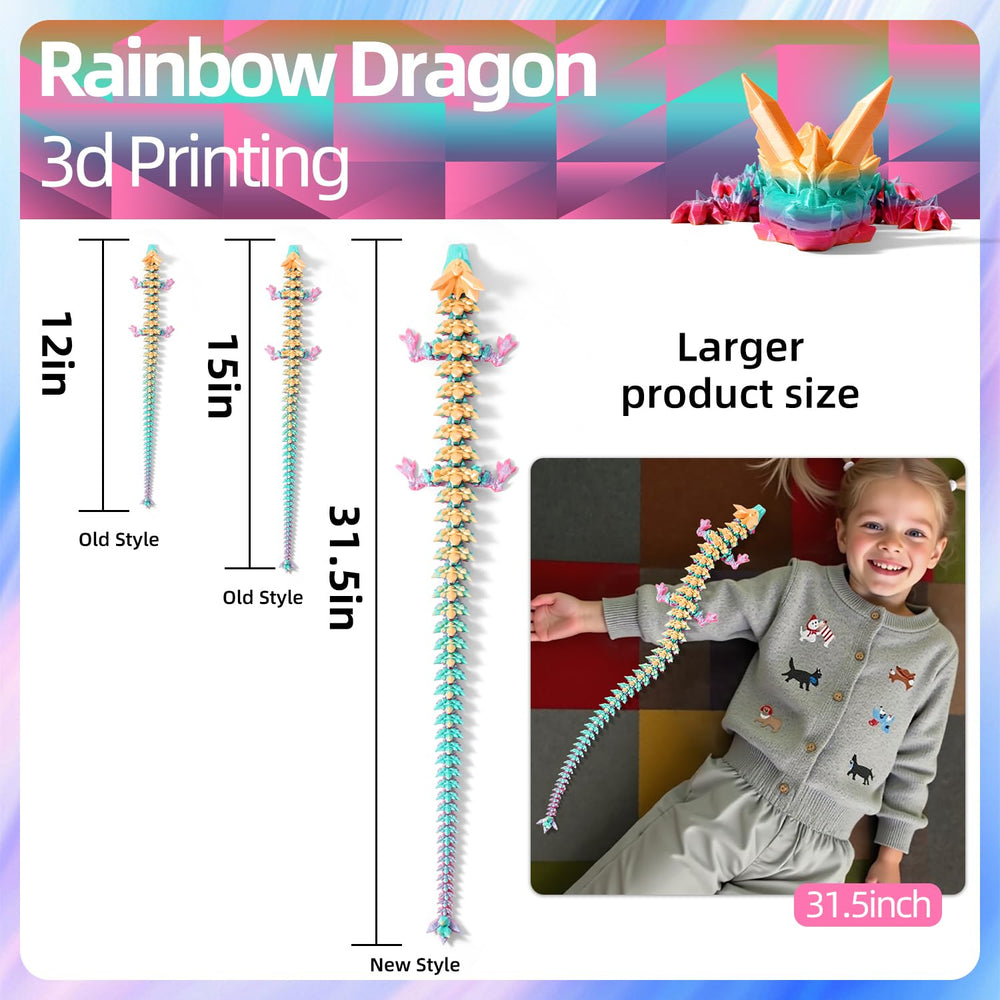 TXB3DOK rainbow dragon sculpture adds bold color to shelves.