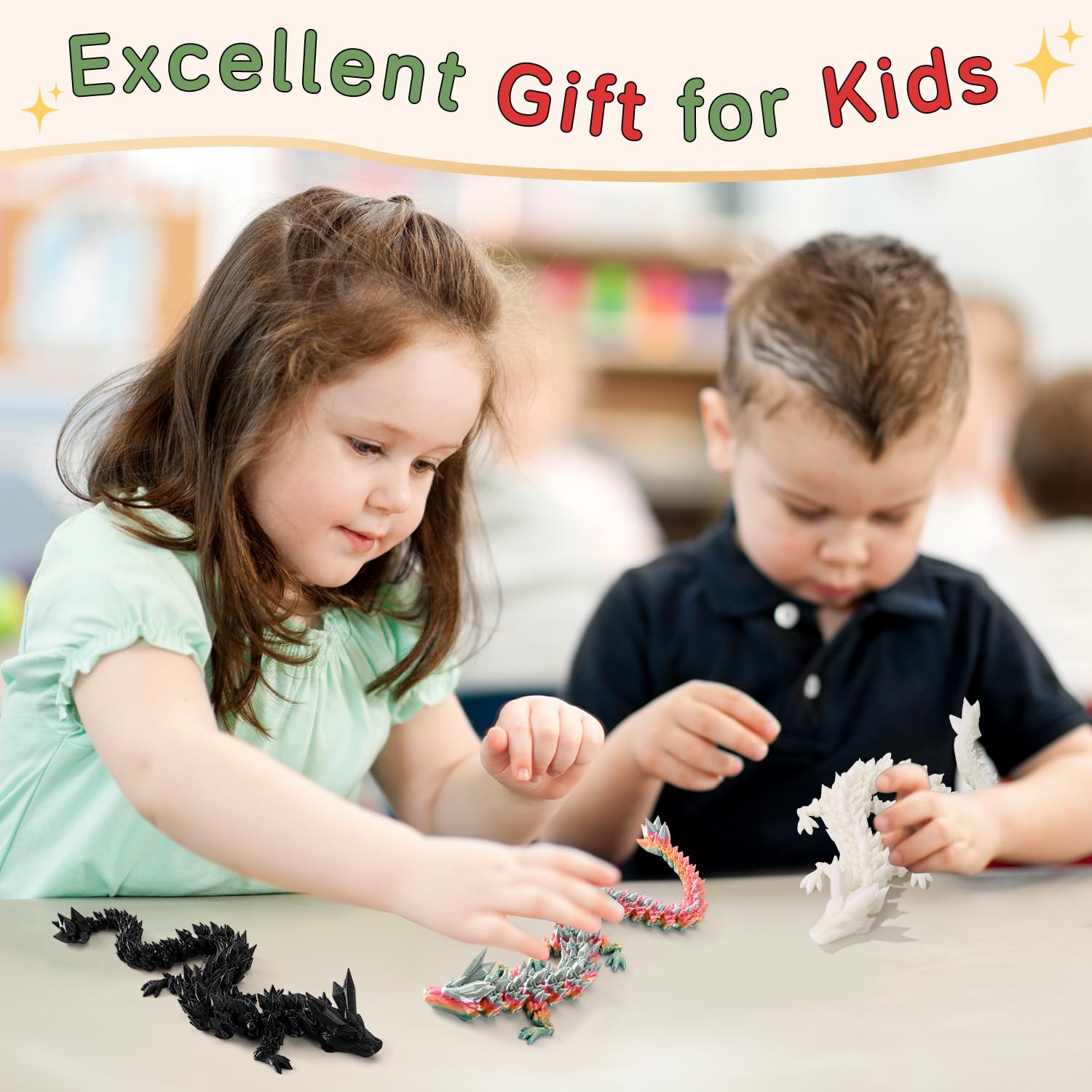 TXB3DOK sensory-friendly dragon toy for tactile exploration