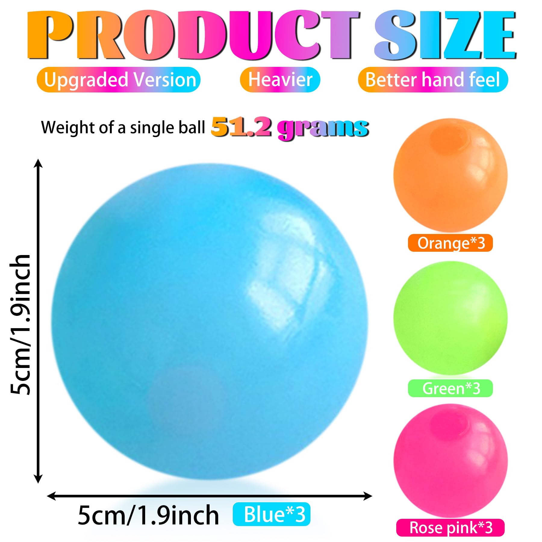 TXP glow sticky ball on ceiling demonstrating adhesion for decor