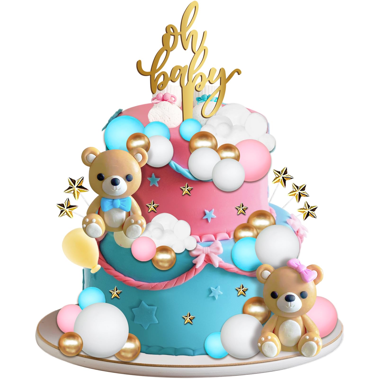 TxscOxwP1 teddy bear figurine adds cute charm to cupcakes.