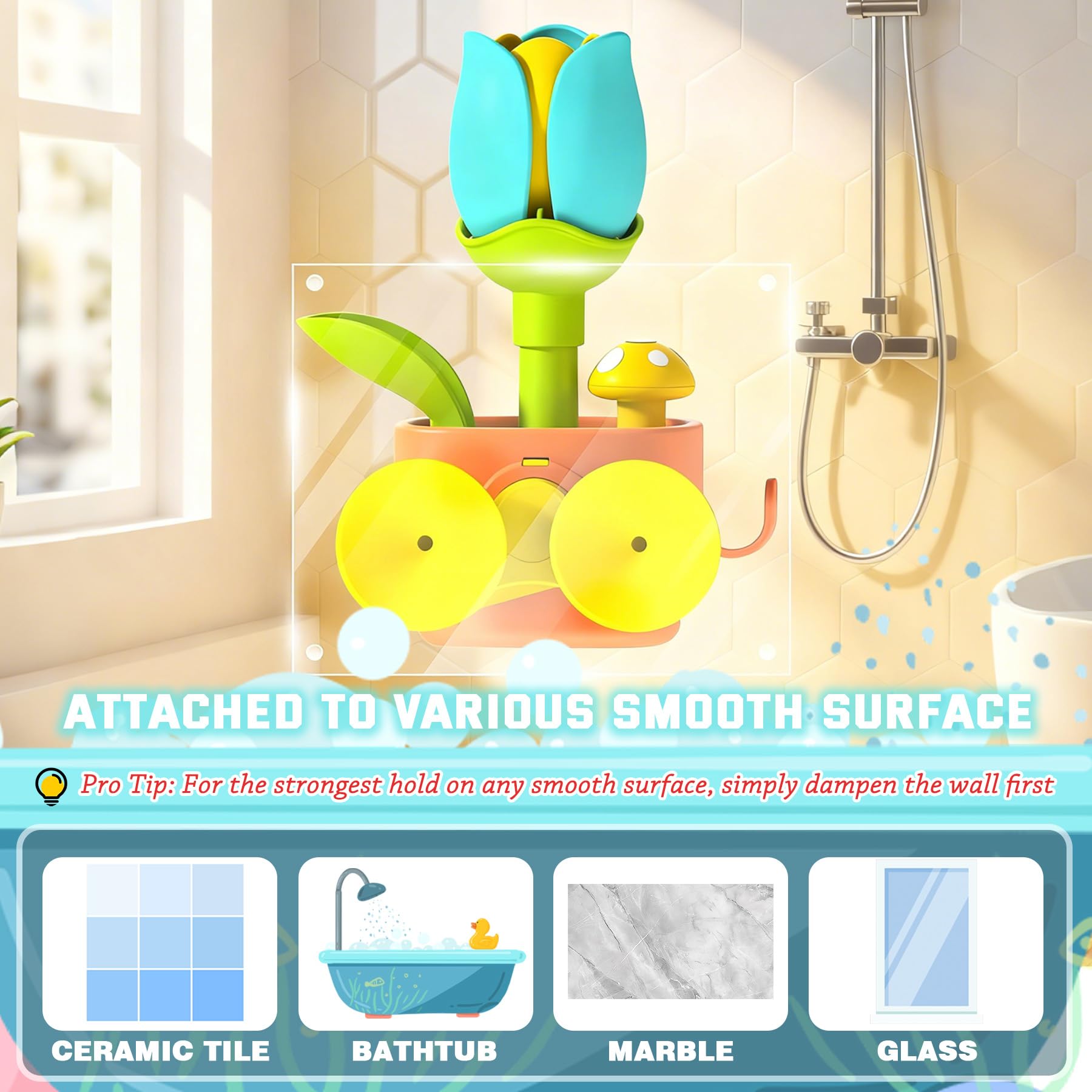 TXTLDB bath toy's BPA-free surface ensures easy cleaning after splashy play.