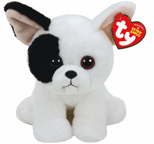 Ty 41203 Marcel French Bulldog Beanie Baby front view highlights soft plush for gentle play.
