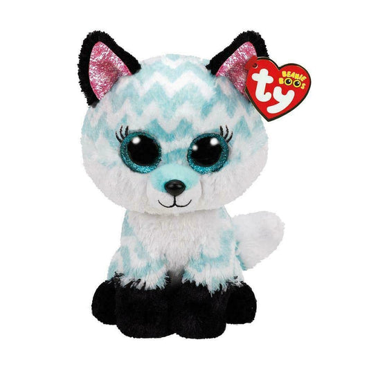 Ty Atlas Fox Beanie Boo, 15 cm, cuddly plush companion with soft fur and bright eyes.