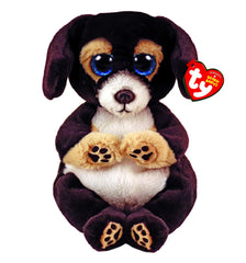 Ty Beanie Baby Ranger black dog with blue glitter eyes, perfect desk companion