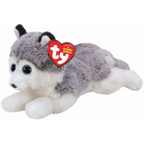Ty Baltic Beanie Babies husky plush close-up of blue eyes for collecting and play.