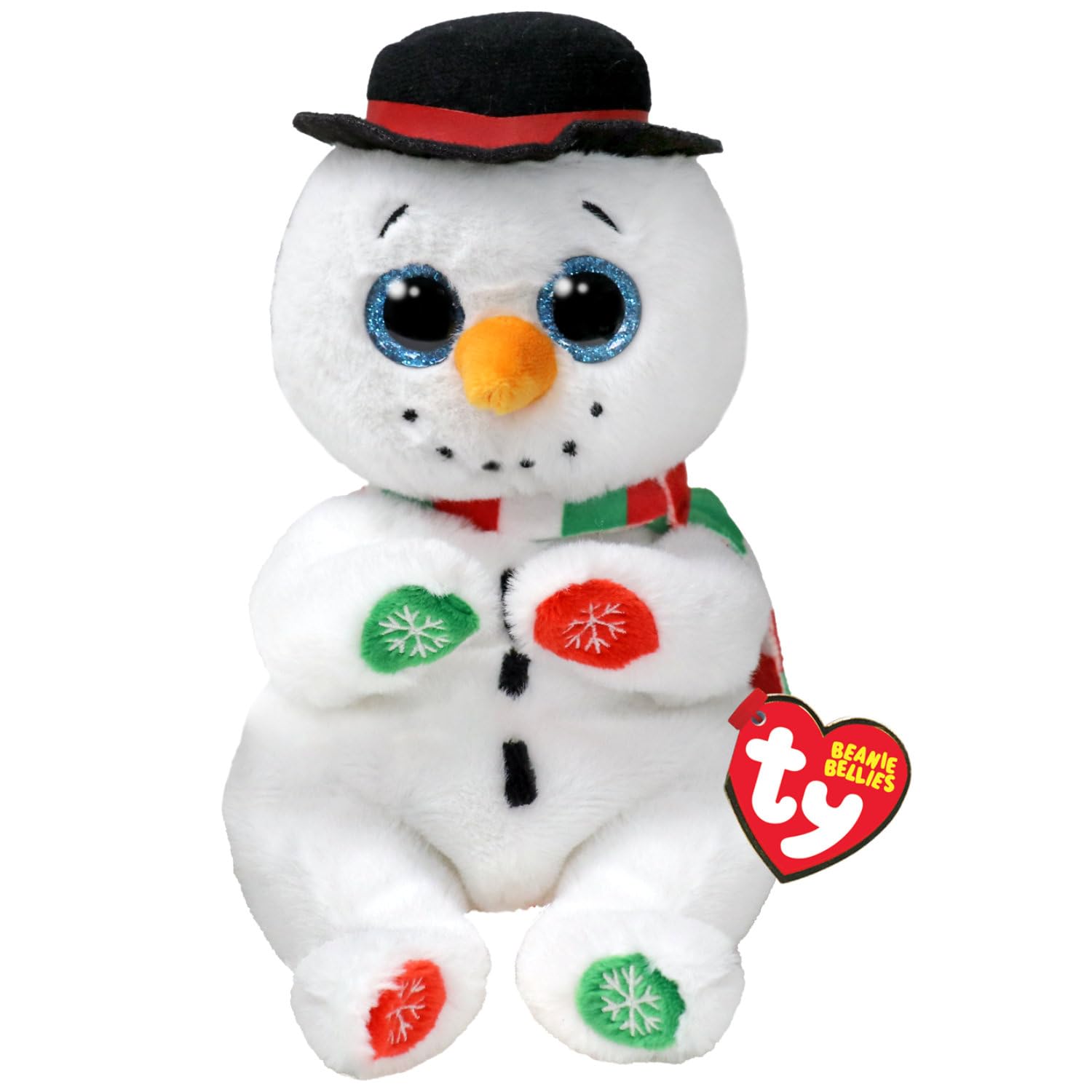 Ty Beanie Bellie Weatherby Snowman plush with sparkling eyes for festive decor and hugs