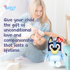TY Bluey Floppy texture close-up reveals soft plush fabric