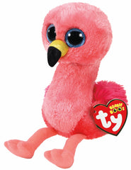 Ty Gilda pink flamingo face plush with sparkle eyes, ideal for cozy playtime