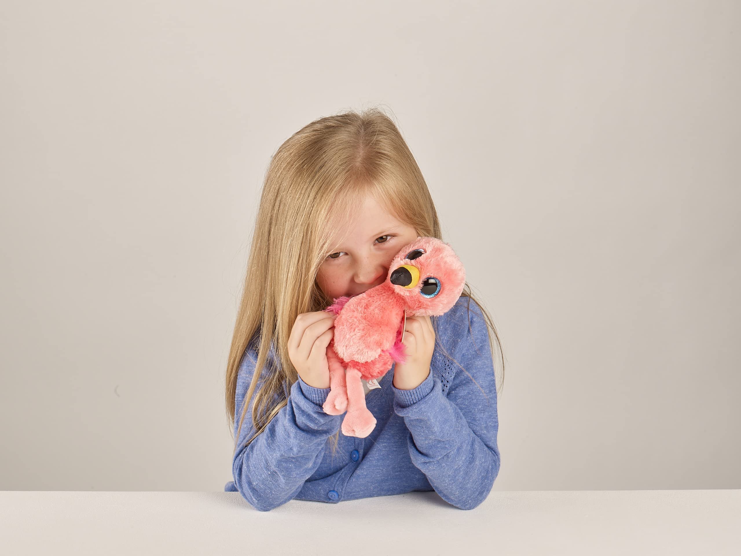 Ty Gilda pink flamingo plush with soft fabric, perfect for cuddling