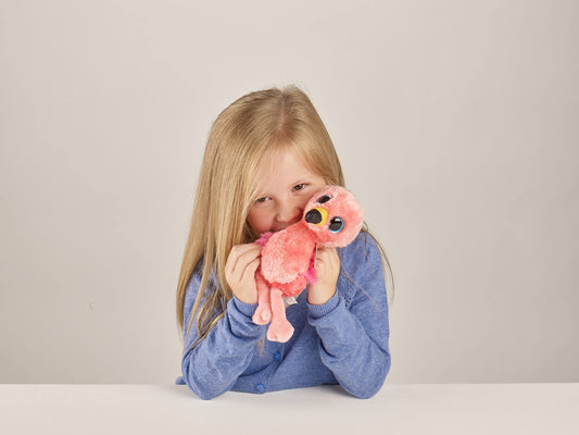 Ty Gilda pink flamingo plush with soft fabric, perfect for cuddling