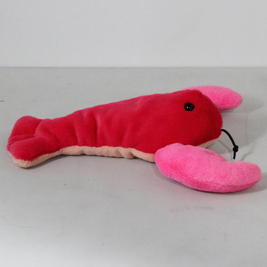 Ty Louie Lobster Beanie Baby tag close-up showing MWMT authenticity.