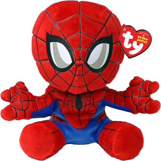 Ty Marvel Spiderman plush face close-up showing soft texture for cozy hugs