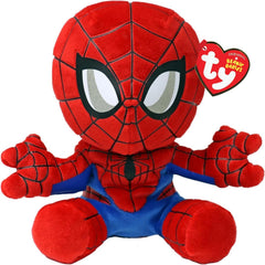 Ty Marvel Spiderman plush face close-up showing soft texture for cozy hugs