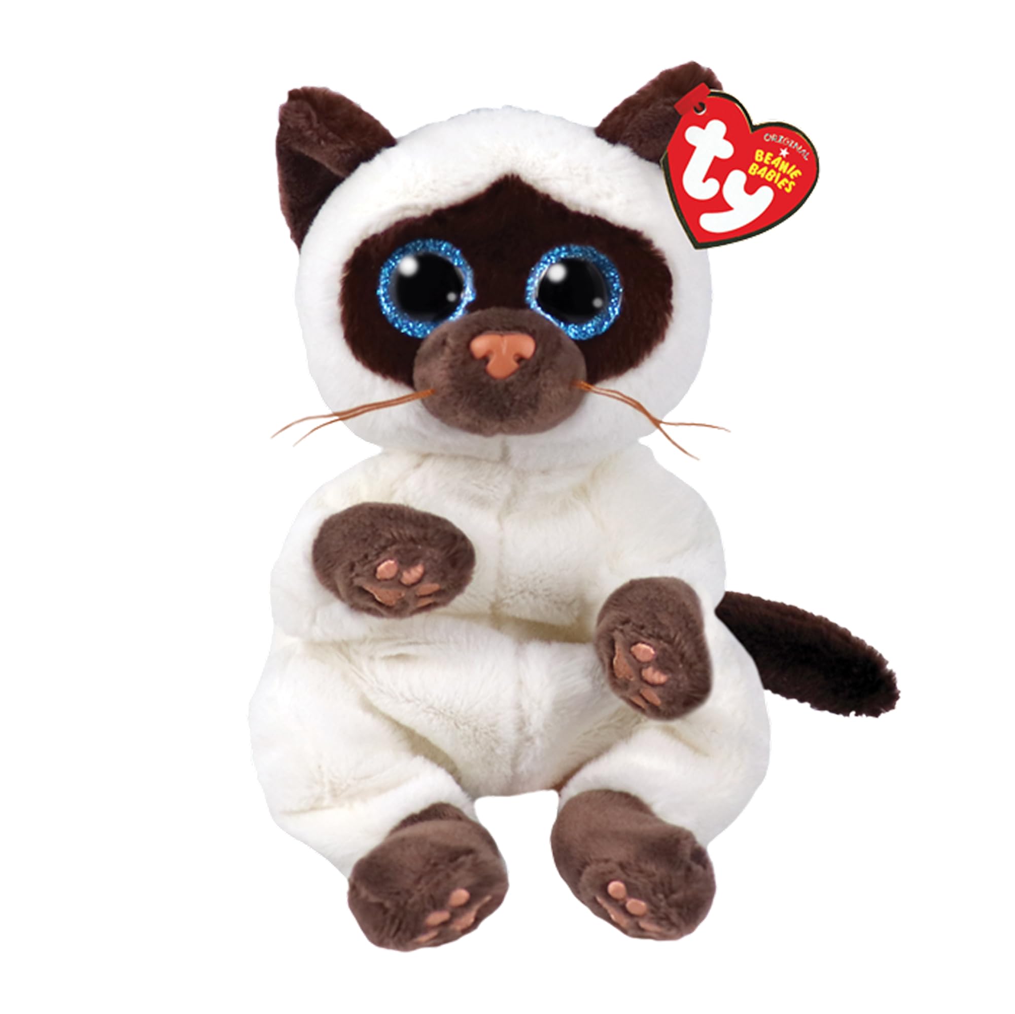 TY Miso cat plush with ultra-soft fur, ideal for cuddling.