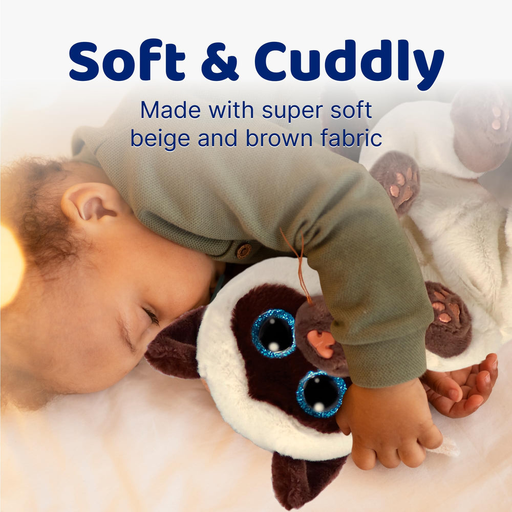 Close-up of TY Miso plush eyes that shine with playfulness.