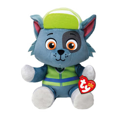 Ty Paw Patrol Rocky floppy 20cm plush, ideal for cozy play and display.