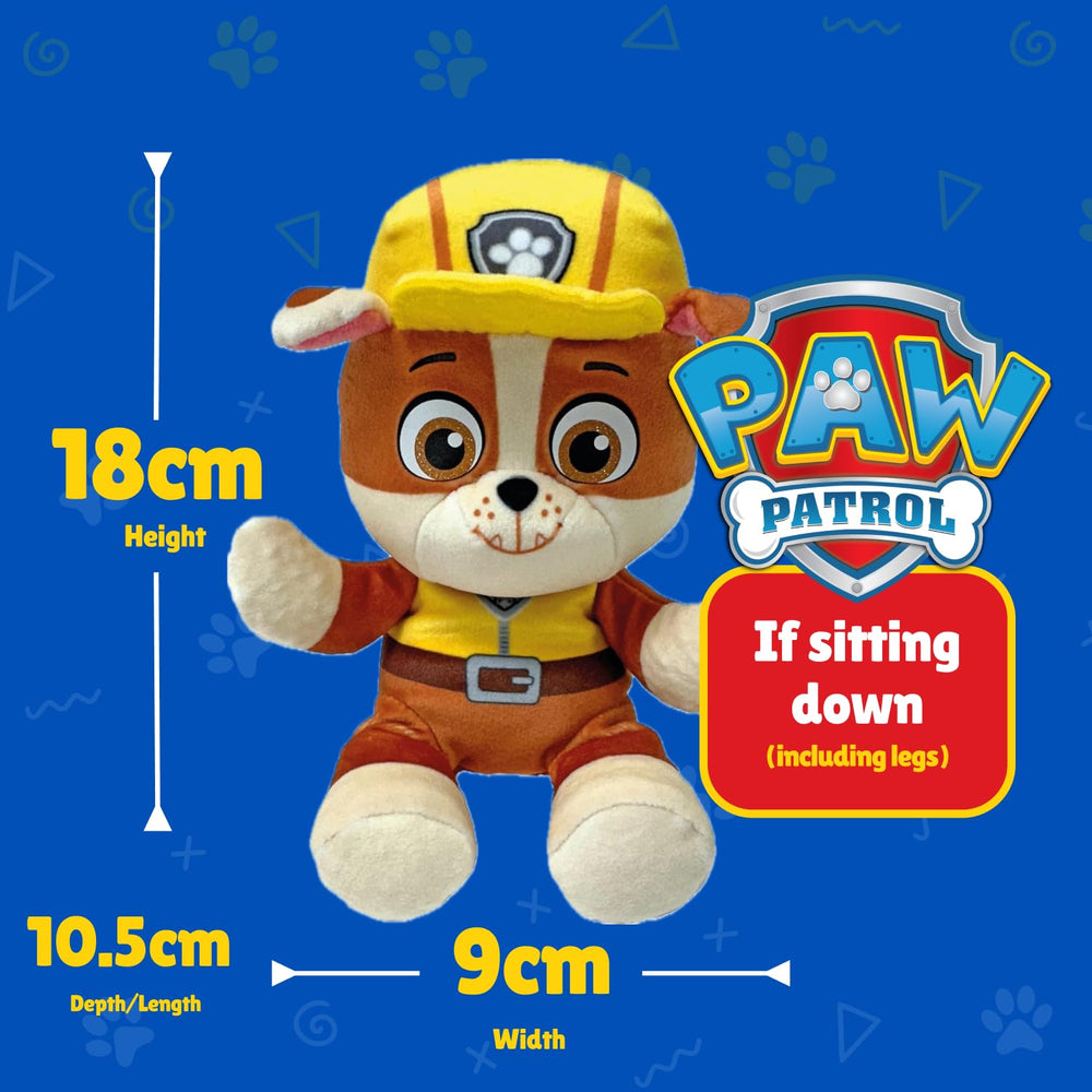 TY Paw Patrol Rubble in bright colors inspires rescue stories and pretend missions.