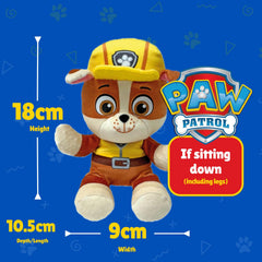 TY Paw Patrol Rubble in bright colors inspires rescue stories and pretend missions.