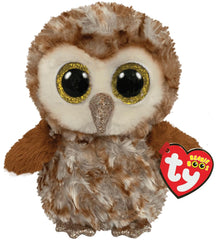 Ty Percy Barn Owl Beanie Boo front view, soft plush for cozy playtime.