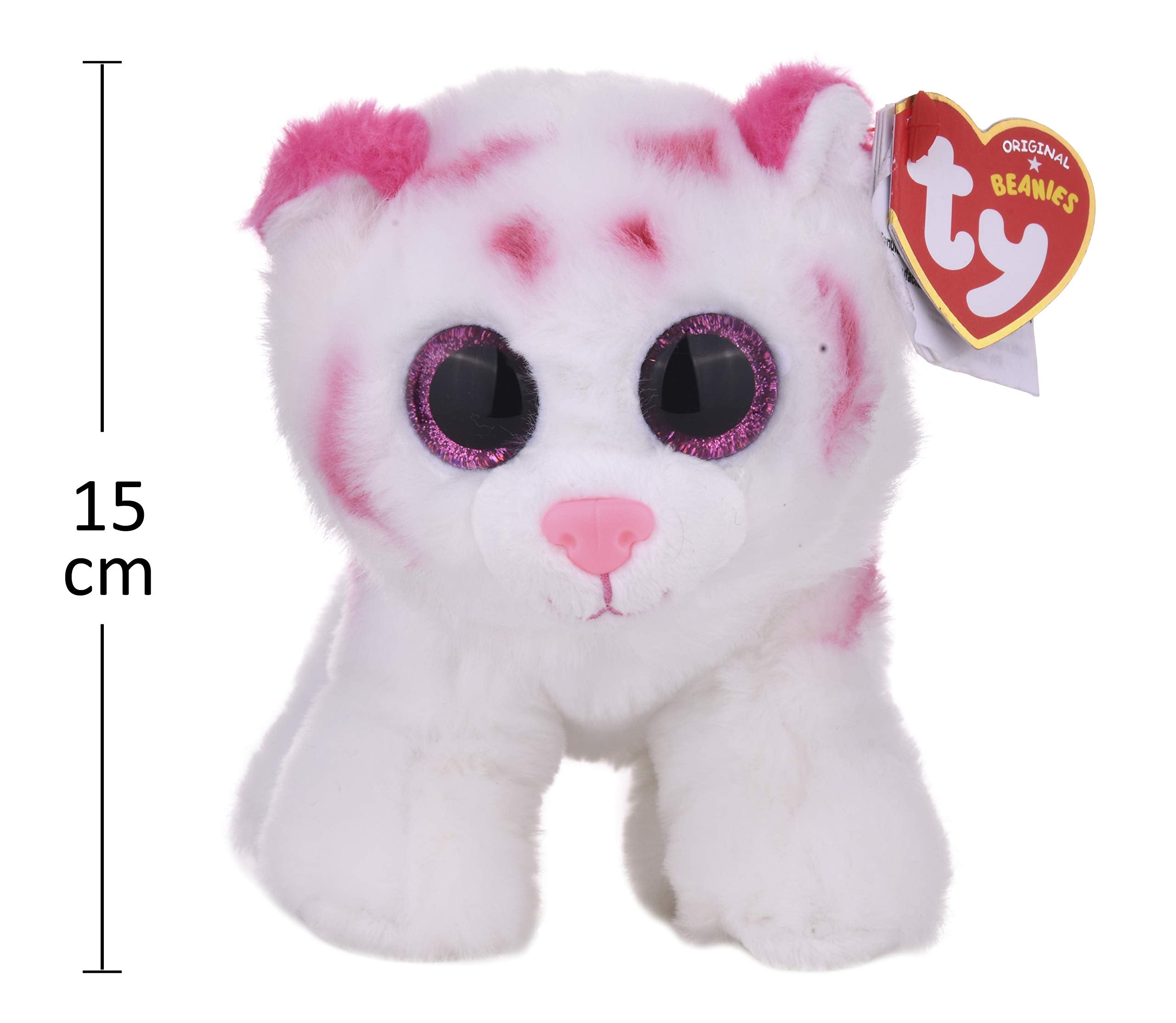 Ty Pink and White Tiger Regular ready for imaginative play and bedtime adventures.