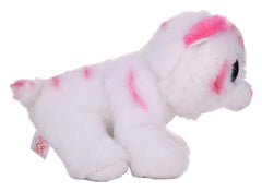 Ty Pink and White Tiger Regular shows polyester fiber and pellets for a comforting hug.