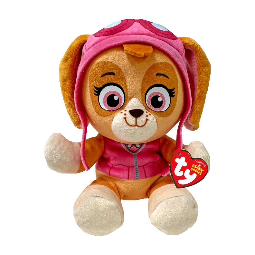 Ty Skye Paw Patrol floppy plush, 6-inch cuddle friend for imaginative play.
