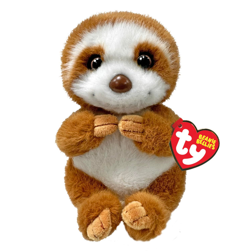 Ty Stella Brown Sloth Beanie Bellies pose: soft cuddle companion for kids