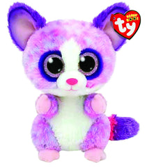 Ty Beanie Boo Becca pink bush baby plush with glittery eyes for cuddling and play