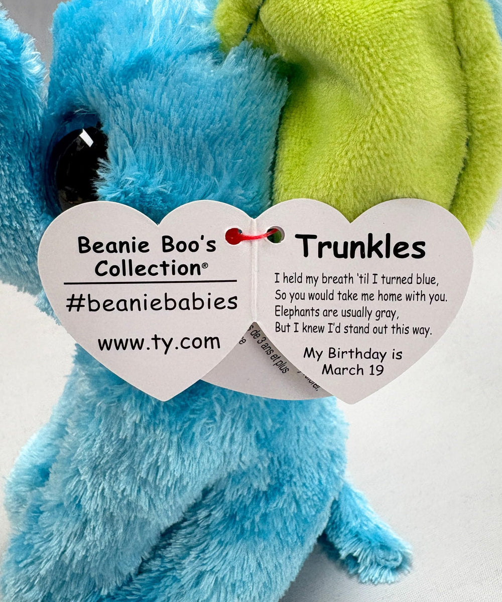 Ty Trunkles Beanie Boo plush hug pose inviting gentle cuddling at bedtime