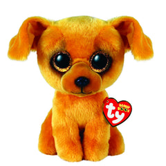 Ty Zuzu Beanie Boo light brown dog—soft plush companion ideal for cuddles.